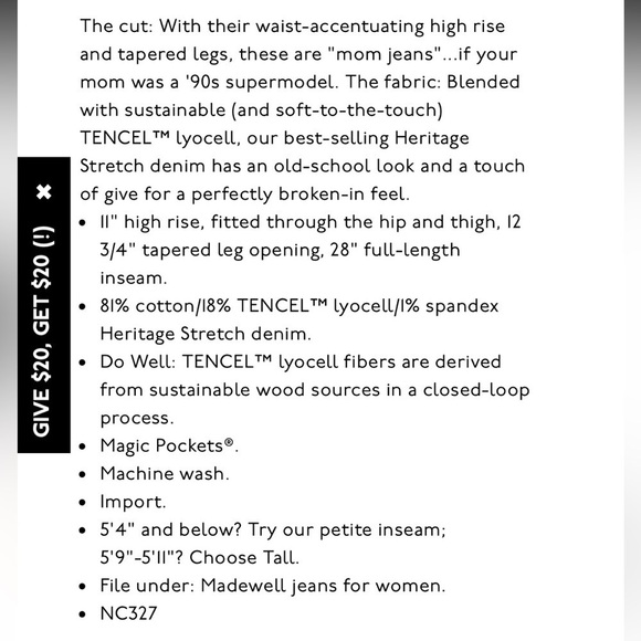 Madewell The Perfect Vintage Jean in Belbury Wash TENCEL™ Denim Edition Size 24 - Picture 7 of 15